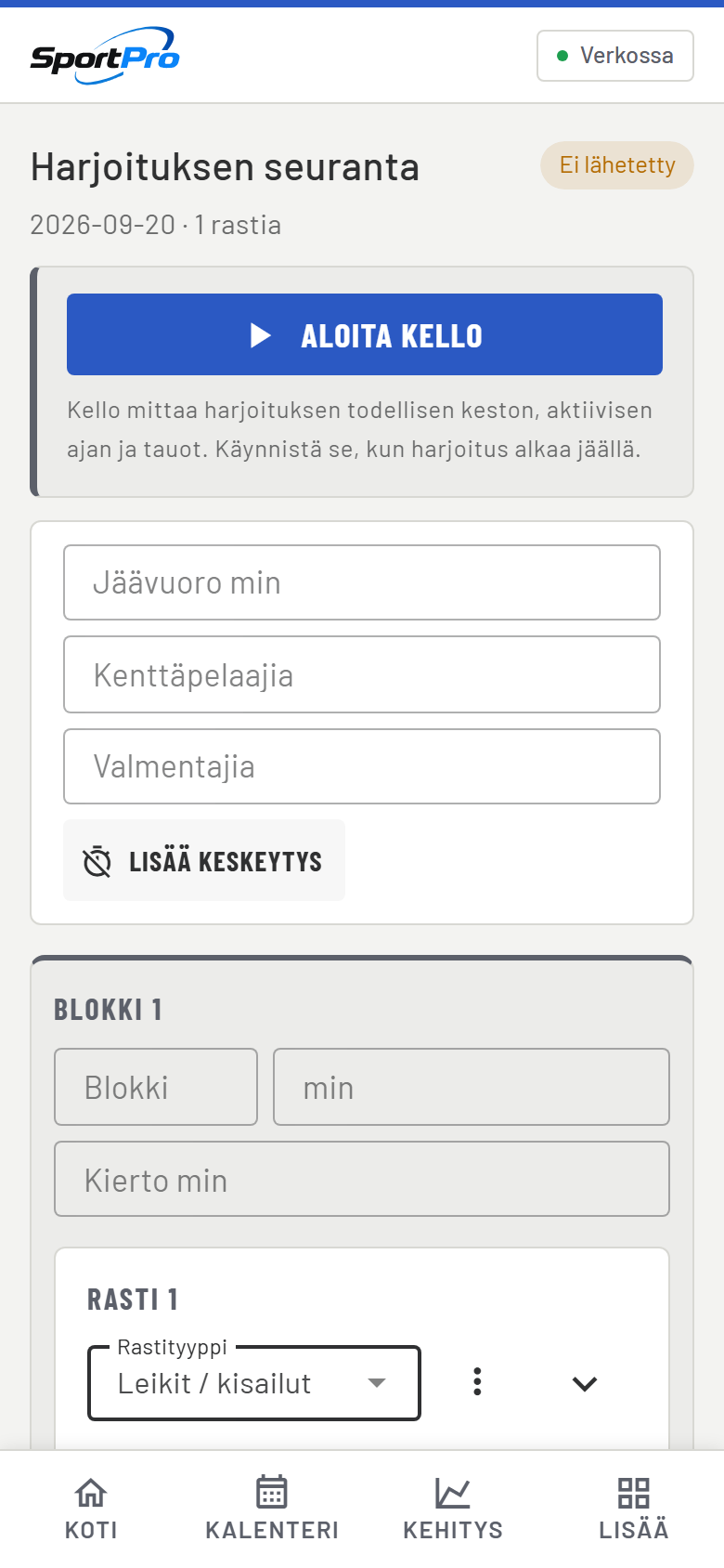 Uppföljningsvyn för en träning i telefonen.